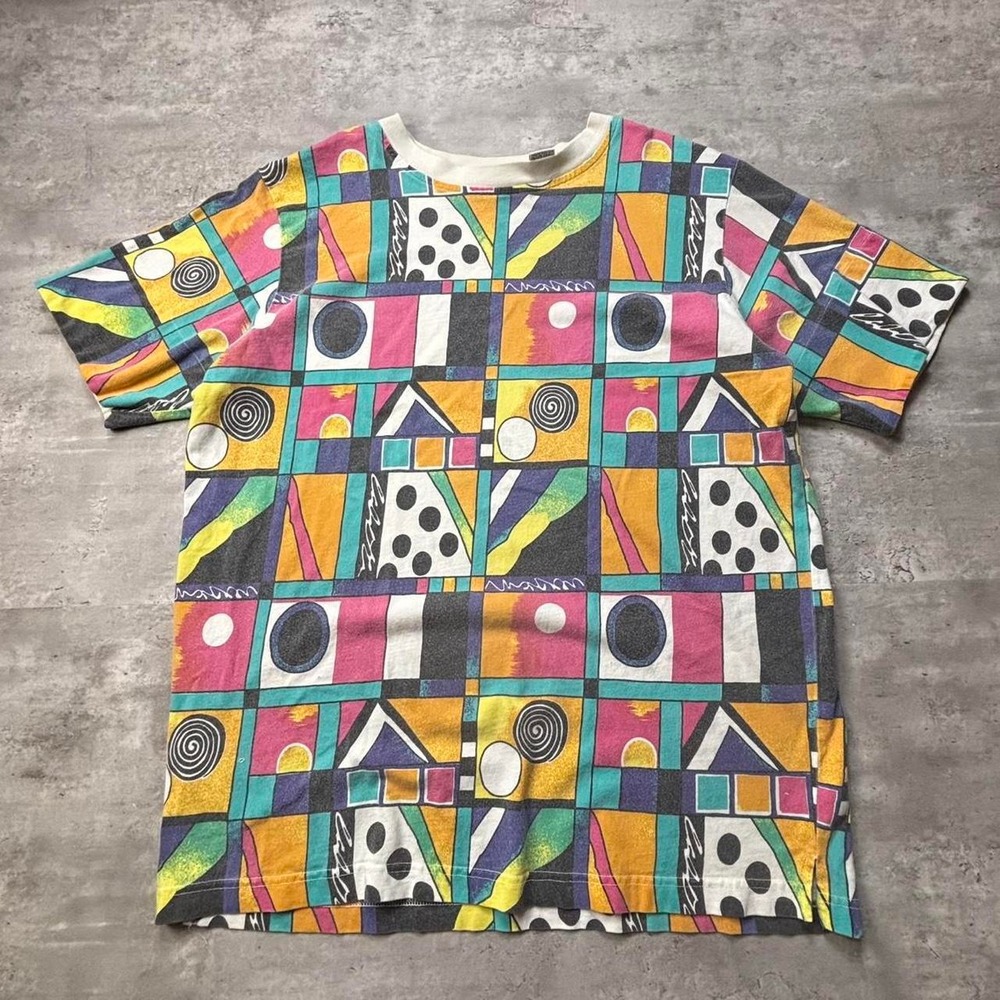 Westbound T-Shirt Mens XL Multi Abstract Geometric Art AOP Vintage 90s